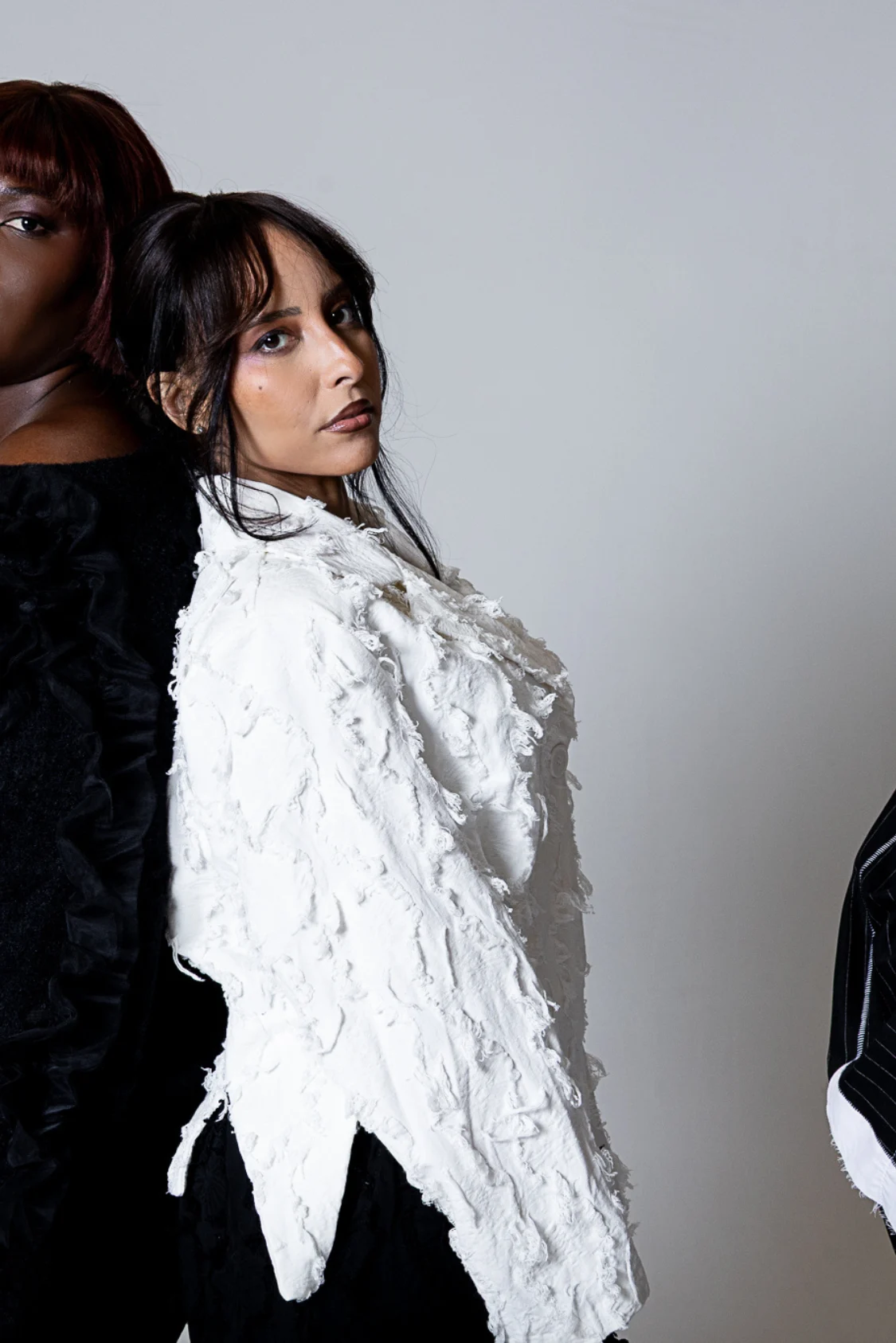 Veste Blanc Cassé Texturée Effet Frangé – Image 6